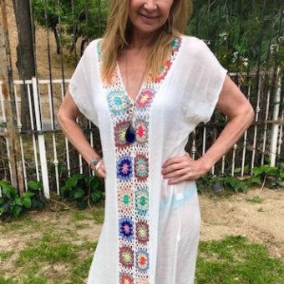 Long semi sheer dress, swimsuit cover up, dress - Picture 2 of 4